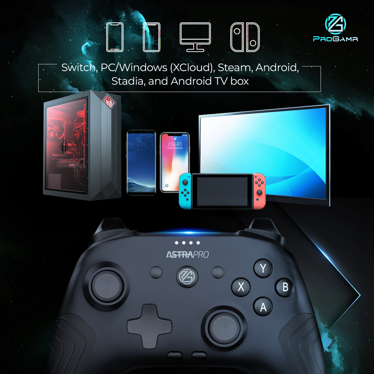 Bluetooth 2.4G Wireless Controller For Nintendo Switch Pro PC TV Box Smart  Phone