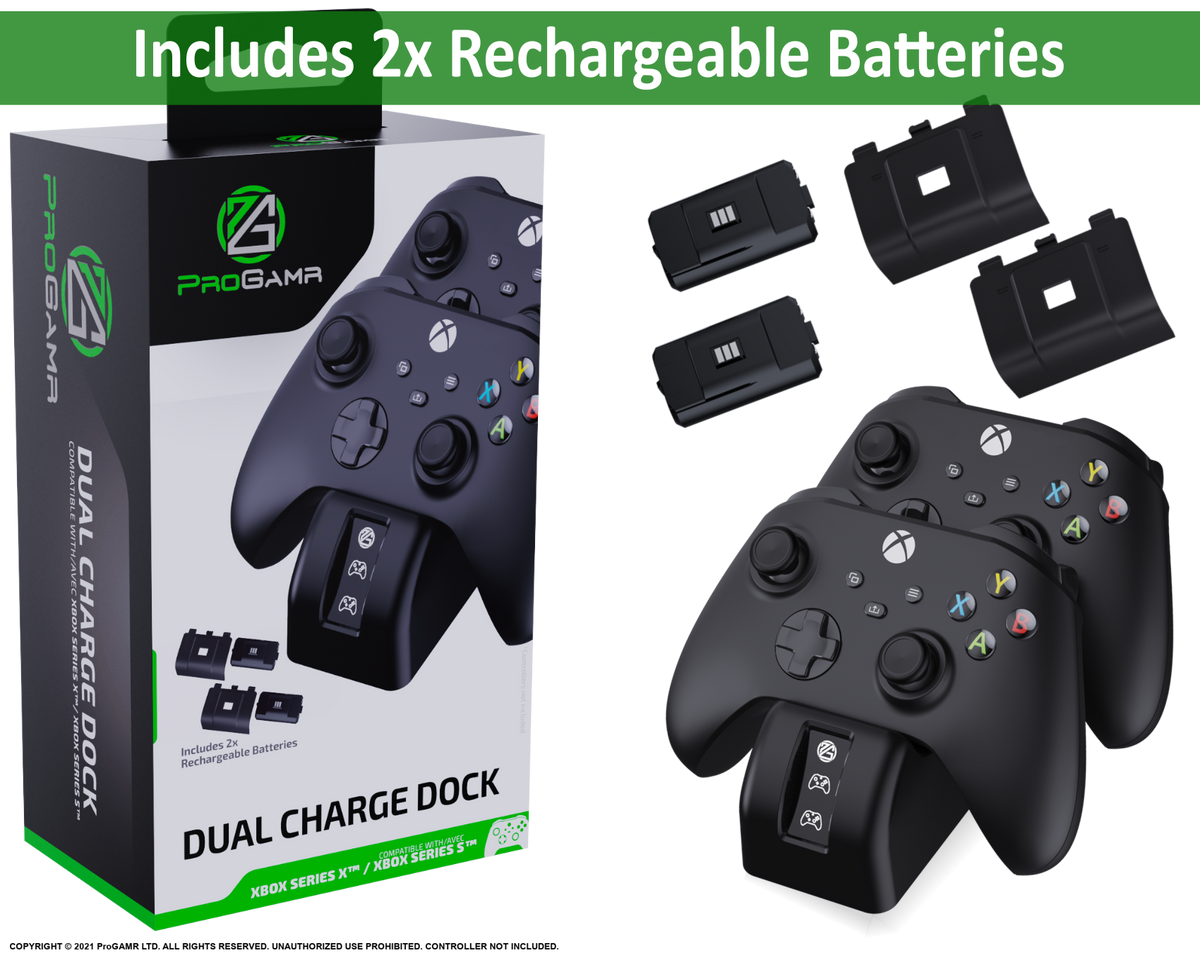ProGAMR Xbox Dual Charge Dock with 2 Additional Batteries for Xbox  Series X™ and S controllers